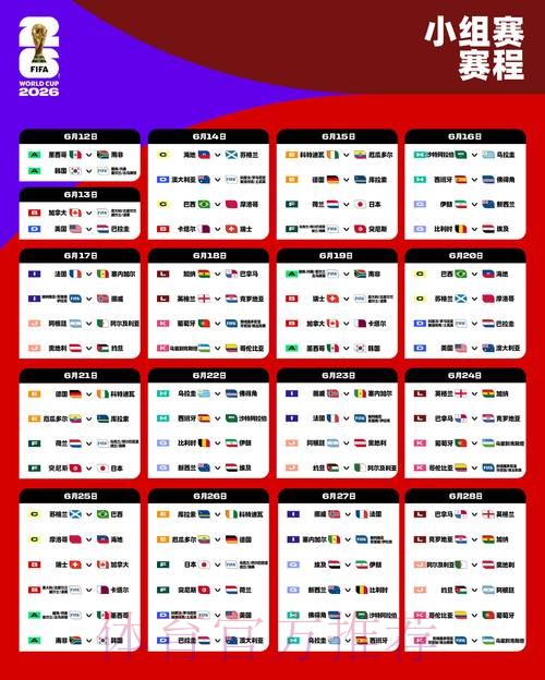 2026世界杯小组赛赛程高清版赛事详情官网入口